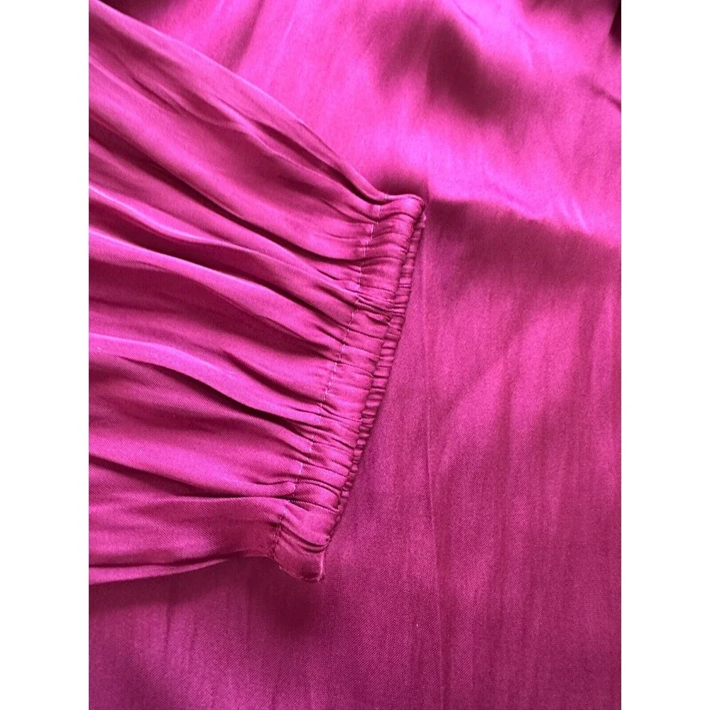 J.Crew Ruffle‎ Neck top  Raspberry color size S - Picture 8 of 13